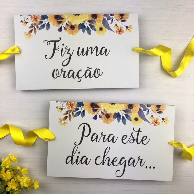 Par de Placas para Cadeiras dos noivos (Diversos - 37) Girassol
