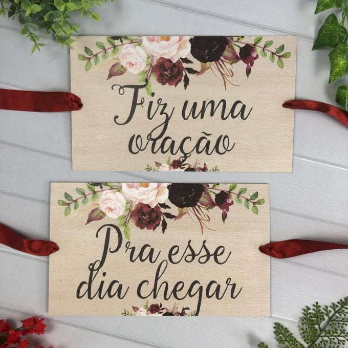 Par de Placas para Cadeiras dos noivos (Diversos - 38) Rústico Kraft