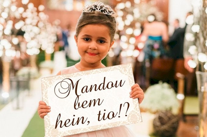 Plaquinhas Para Entrada de Daminha e Pajen (Diversos - 49) Floral Mandou bem