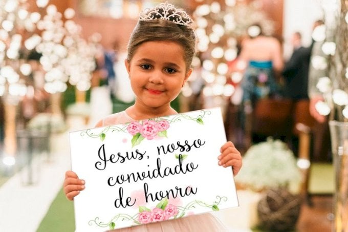 Plaquinhas Para Entrada de Daminha e Pajen (Diversos - 56) Floral