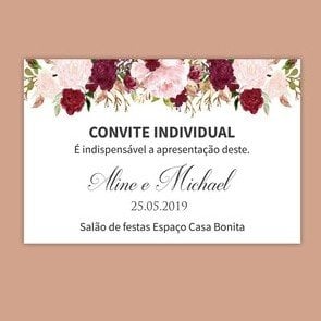 Convite Individual (Individual - 04) Convite Individual Floral