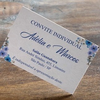 Convite Individual (Individual - 06) Convite Individual Floral