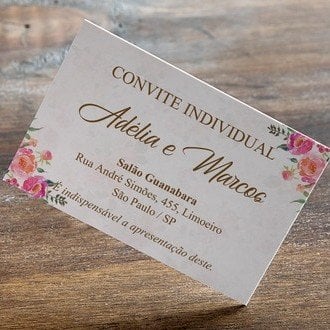 Convite Individual (Individual - 07) Convite Individual Floral