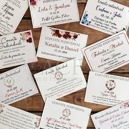 Convite Individual (Individual - 10) Convite Individual Floral