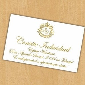 Convite Individual (Individual - 14) Convite Individual Dourado