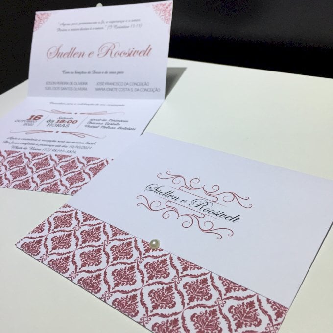 Convite de Casamento (Mini - 25) Arabesco Marsal