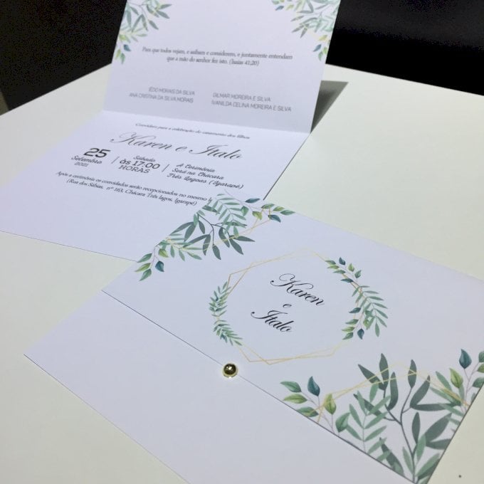 Convite de Casamento (Mini - 26) Arabesco Floral