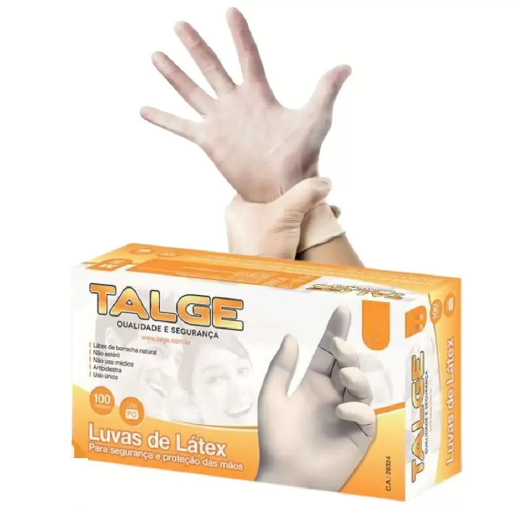 Luva latéx Talge - Cx c/ 100 un