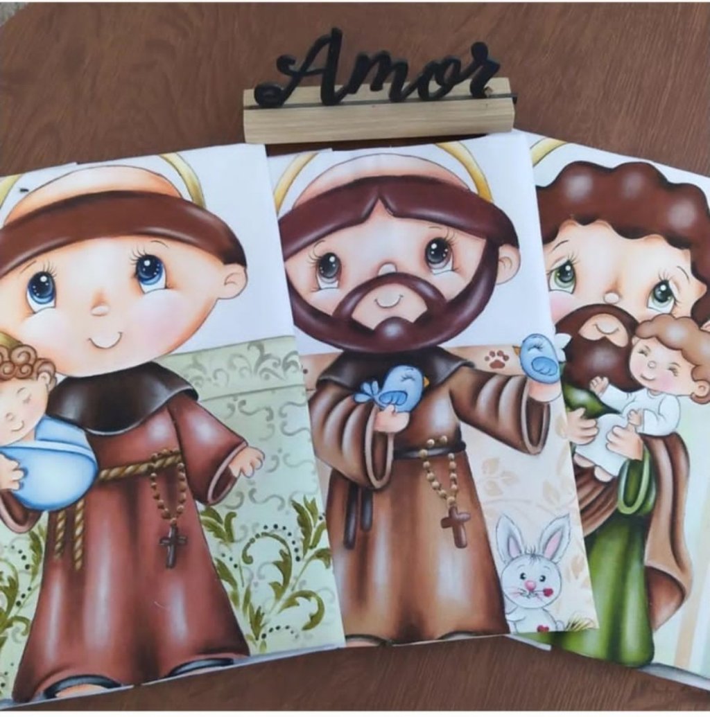 Snto Antônio, São Francisco e snto Antônio. Projetos para panos de copa