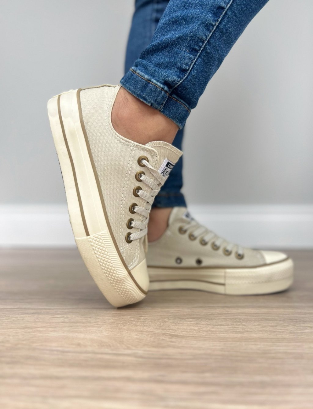 All star tecido plataforma 