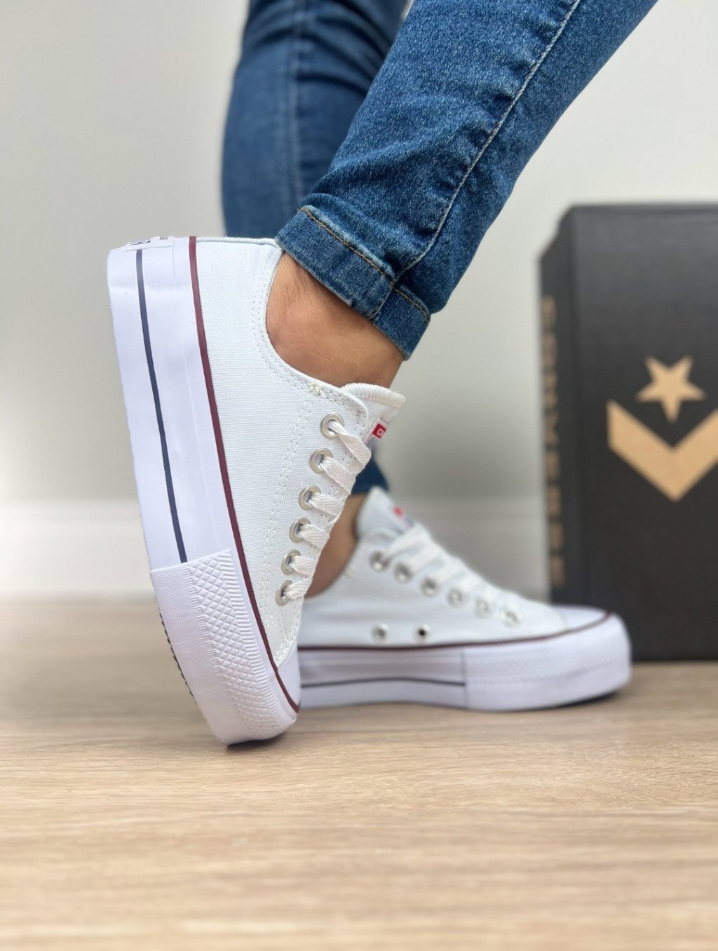 All star tecido plataforma 