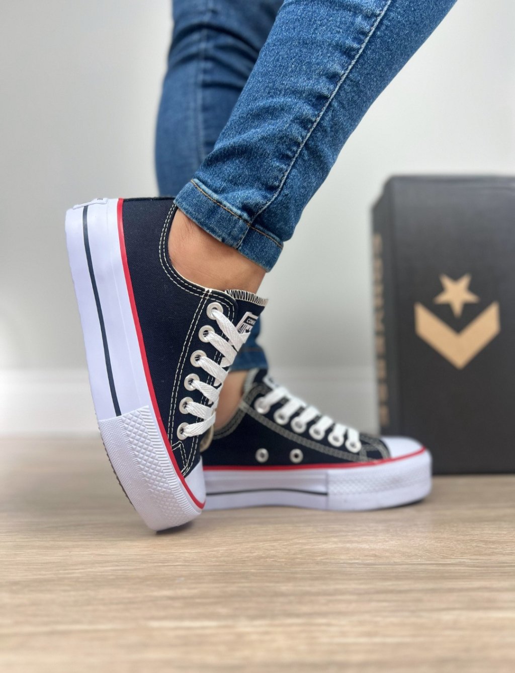 All star tecido plataforma 