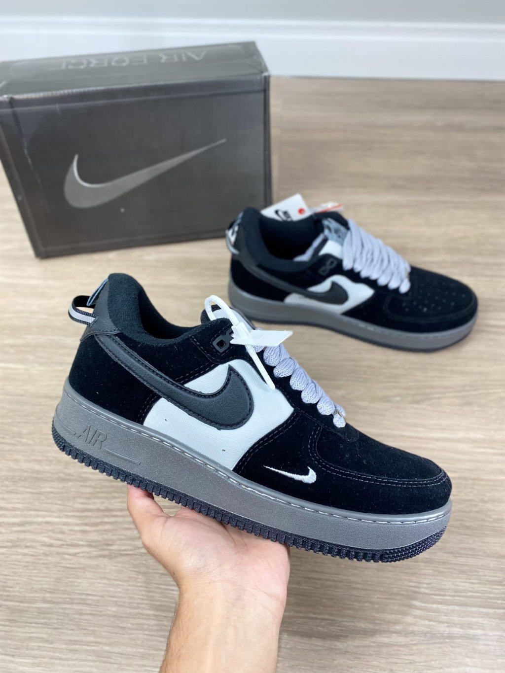 Nike Air force camurça logo couro 