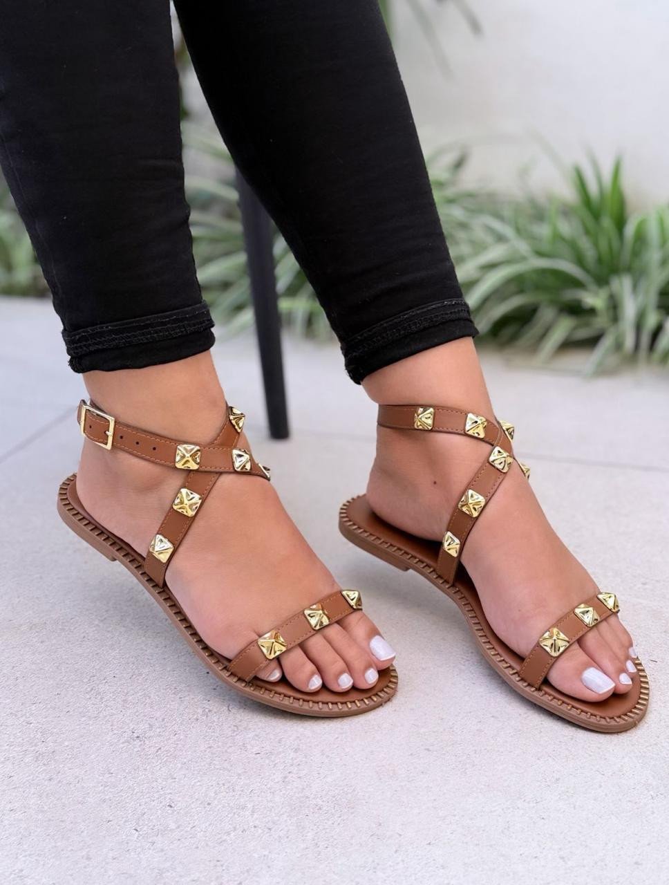 Sandália X com spiker 