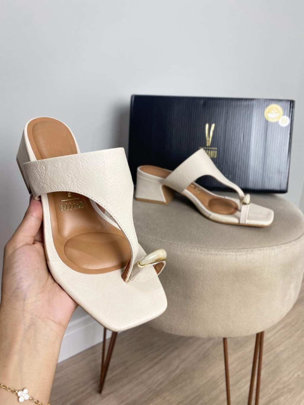 Salto 5cm triângulo anel de dedo Vizzano