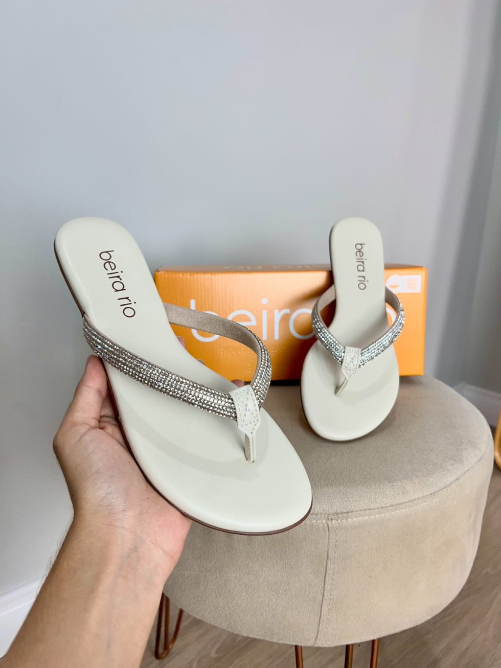 Rasteirinha chinelo strass Beira rio
