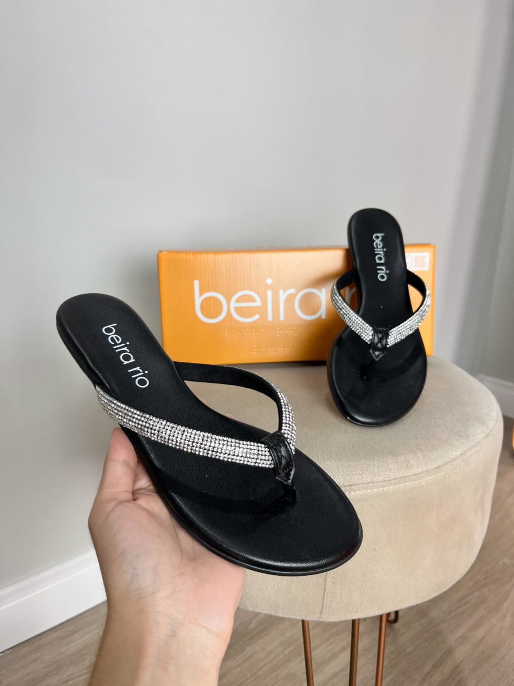 Rasteirinha chinelo strass Beira rio