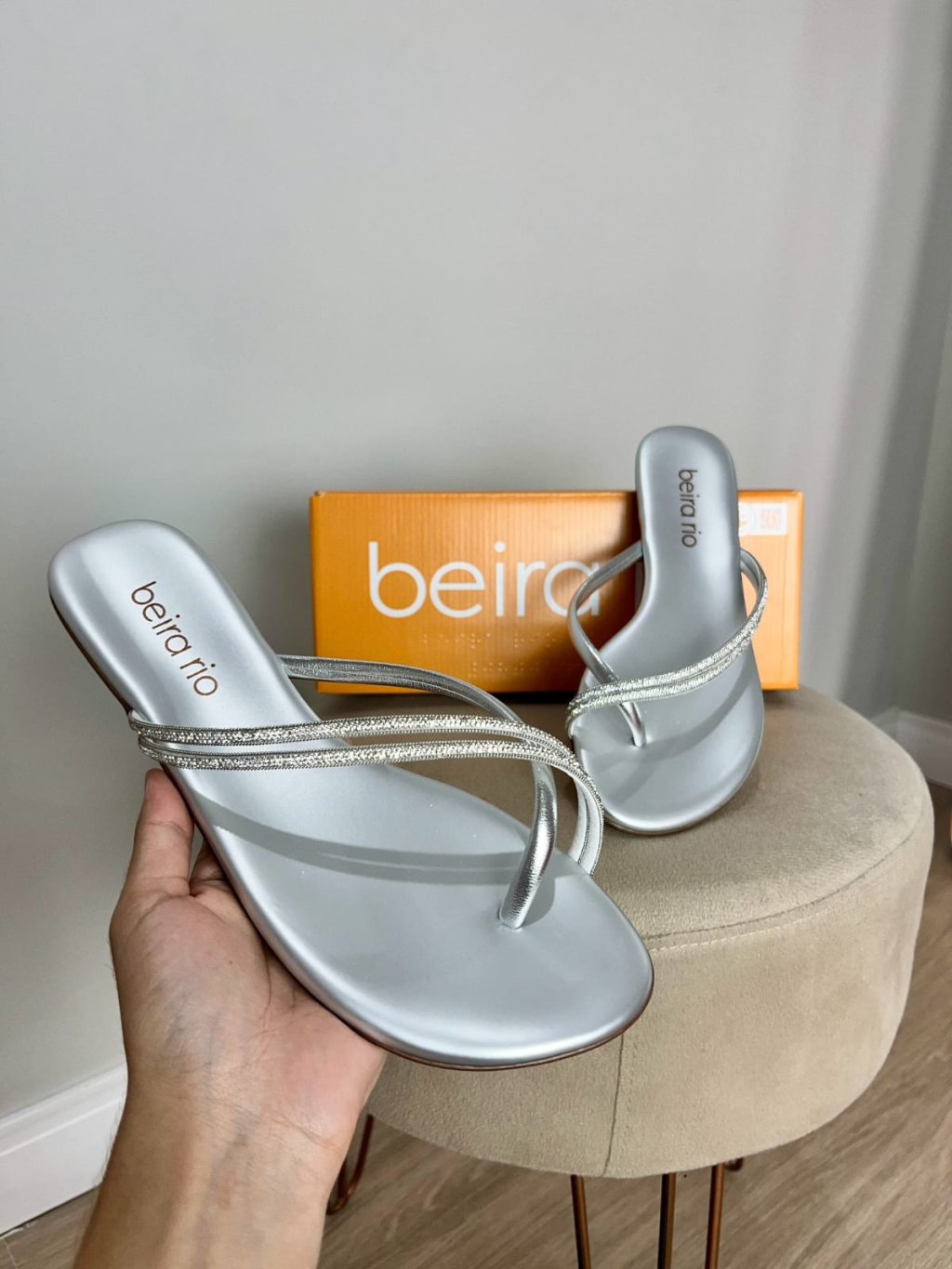 Rasteirinha Beira Rio duas tiras finas 