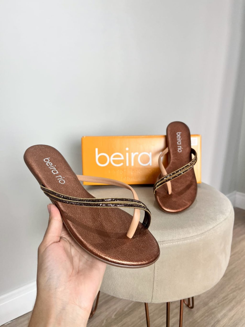 Rasteirinha Beira Rio duas tiras finas 