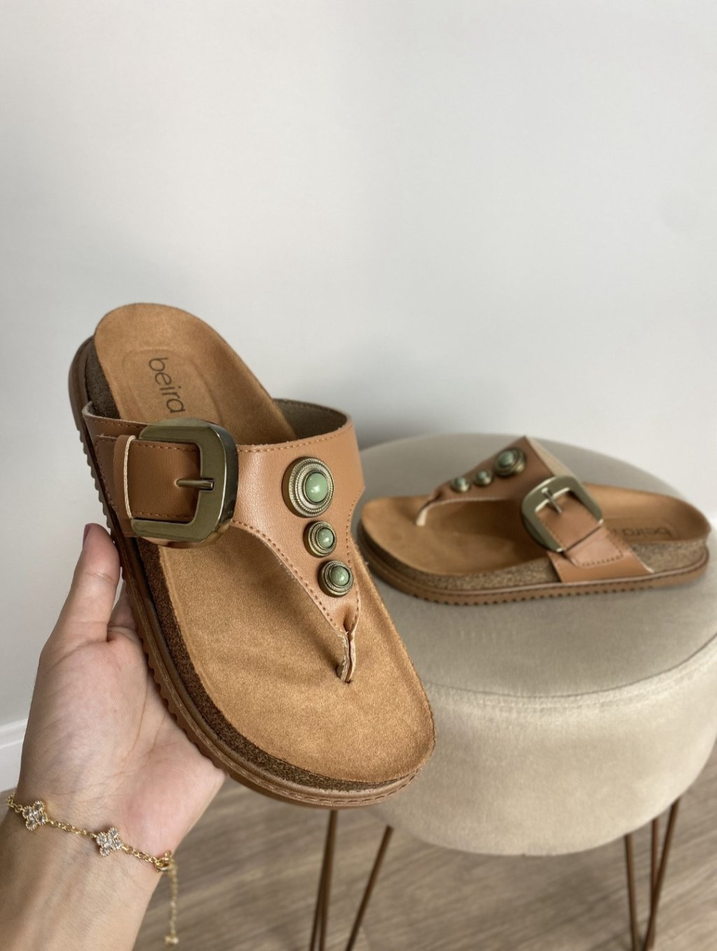 Papete Beira Rio pedra, fivela 