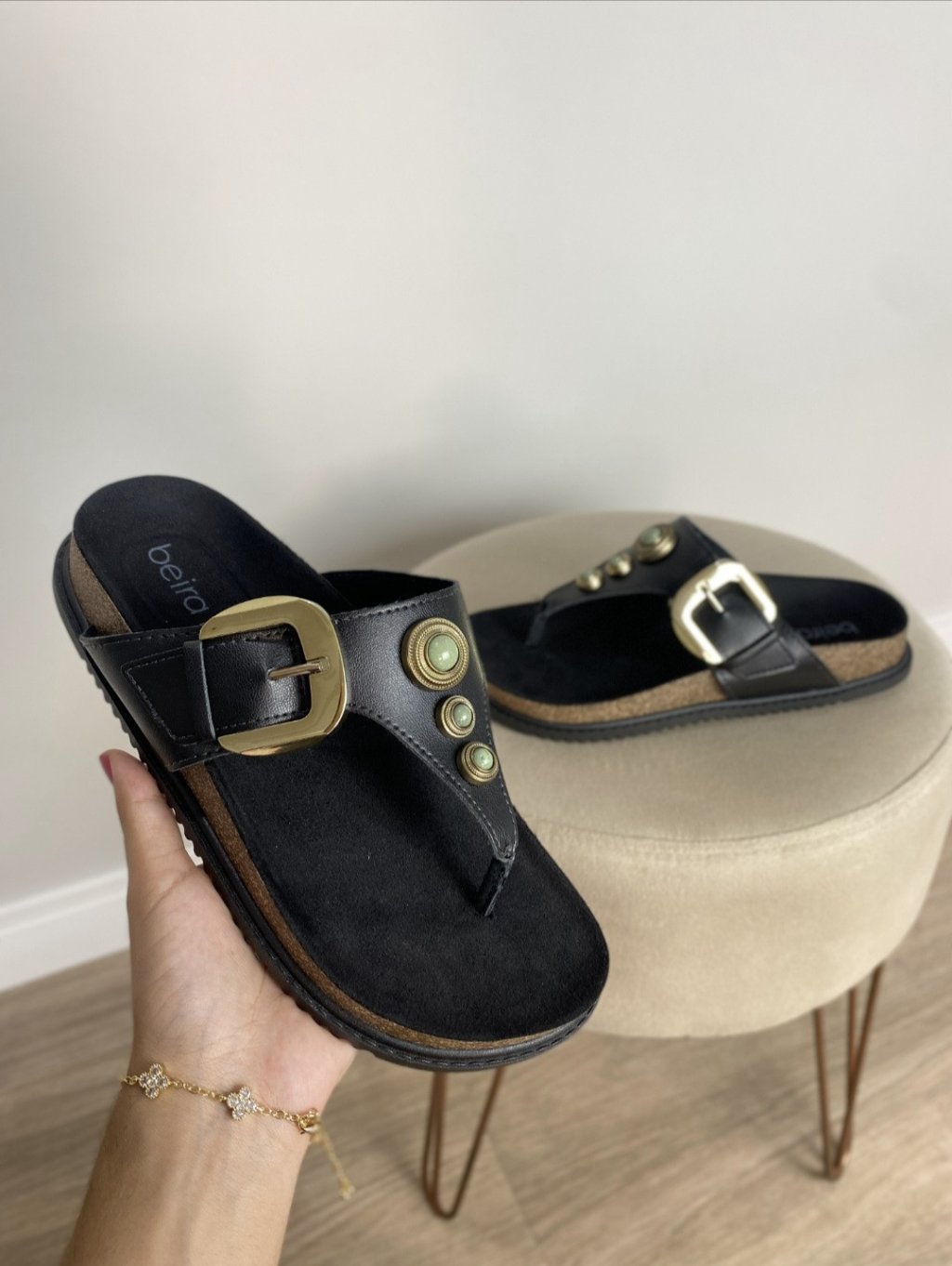 Papete Beira Rio pedra, fivela 