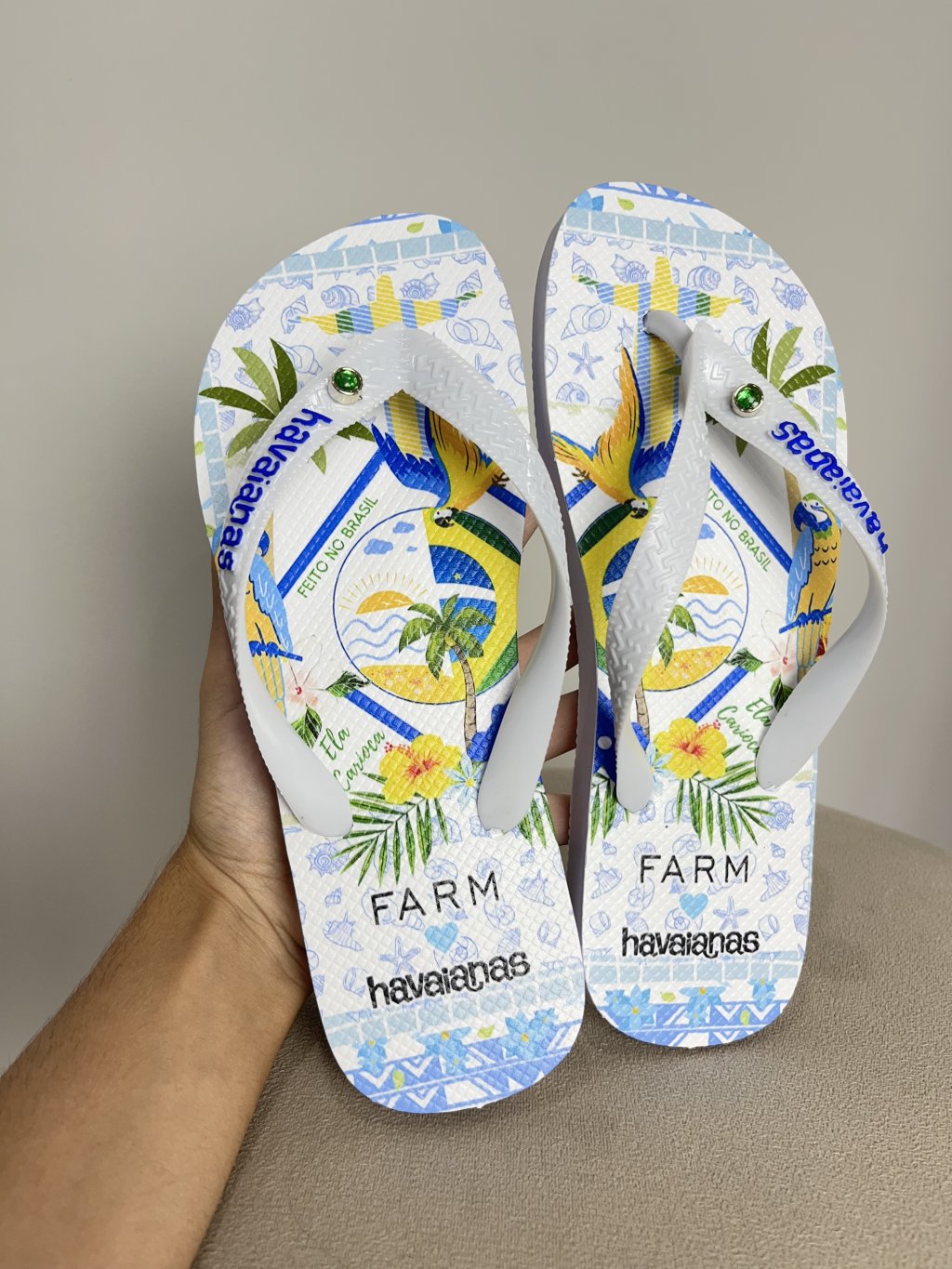 Chinelo feminino estampas Brasil 