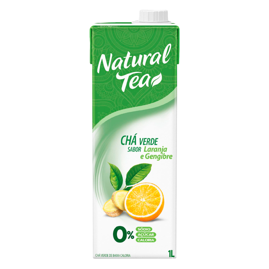 Chá natural tea verde sabor gengibre e laranja 1 litro