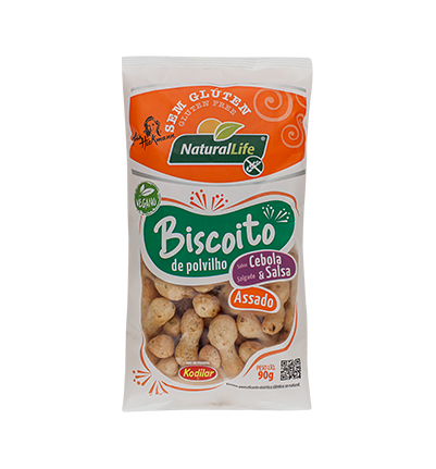 Biscoito de polvilho cebola e salsa s/ glúten 90 gramas 