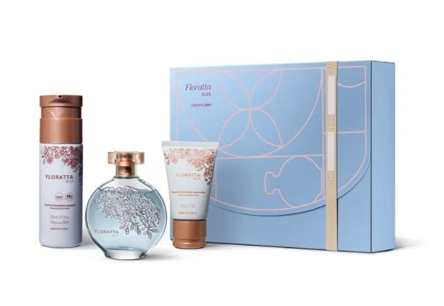 Kit Presente Floratta Blue: Desodorante Colônia 75ml + Loção Corporal 200ml + Creme para Mãos 50g