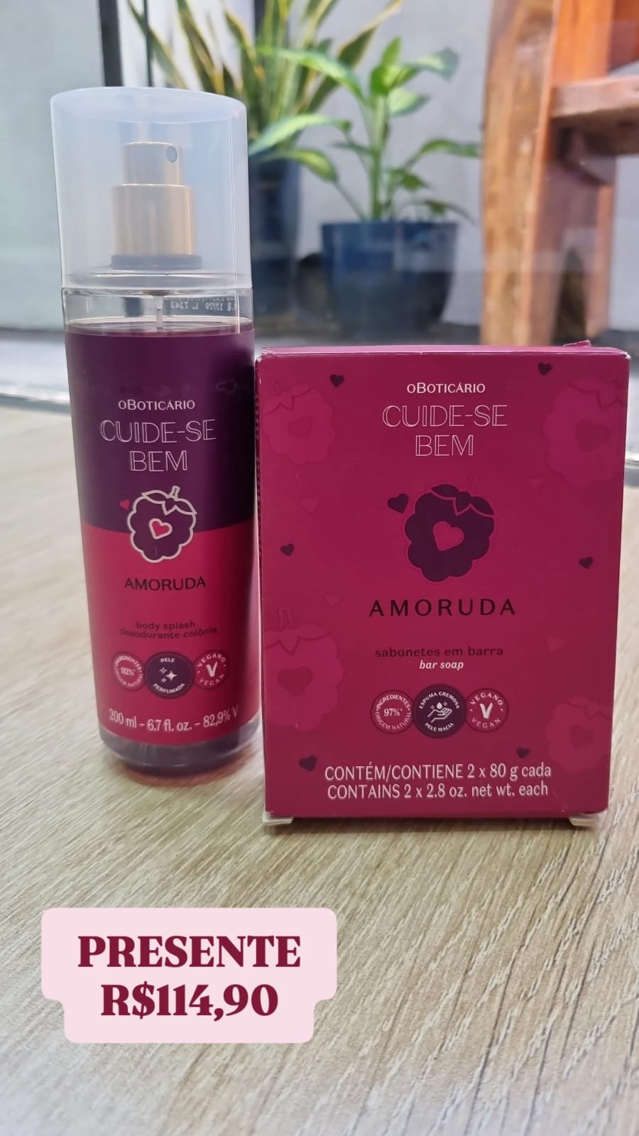 PRESENTE CUIDE-SE BEM AMORUDA (2 ITENS)