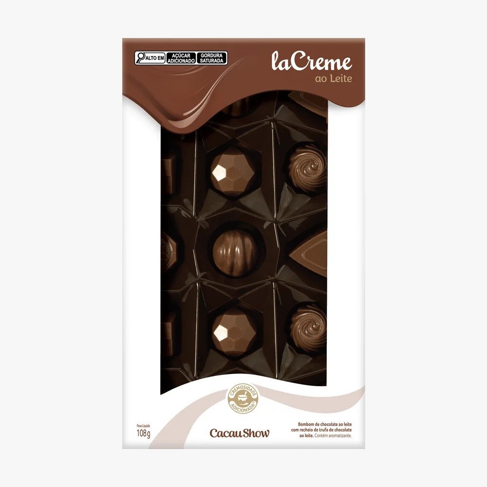 Caixa de Bombons Mini Show laCreme ao Leite 108g