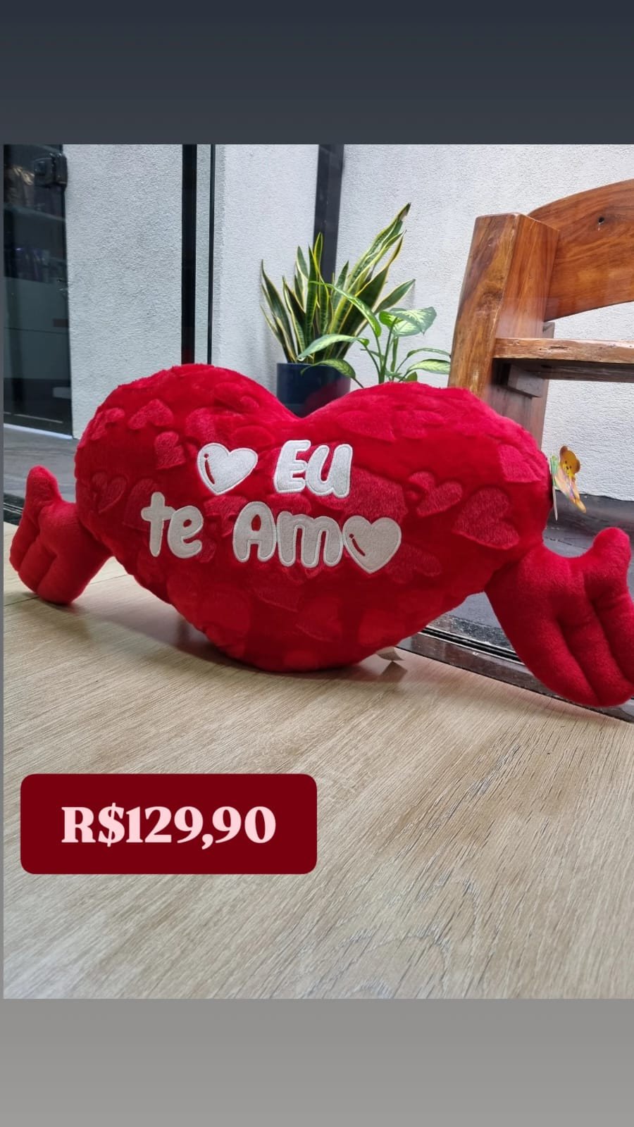 PELÚCIA CORAÇÃO: EU TE AMO