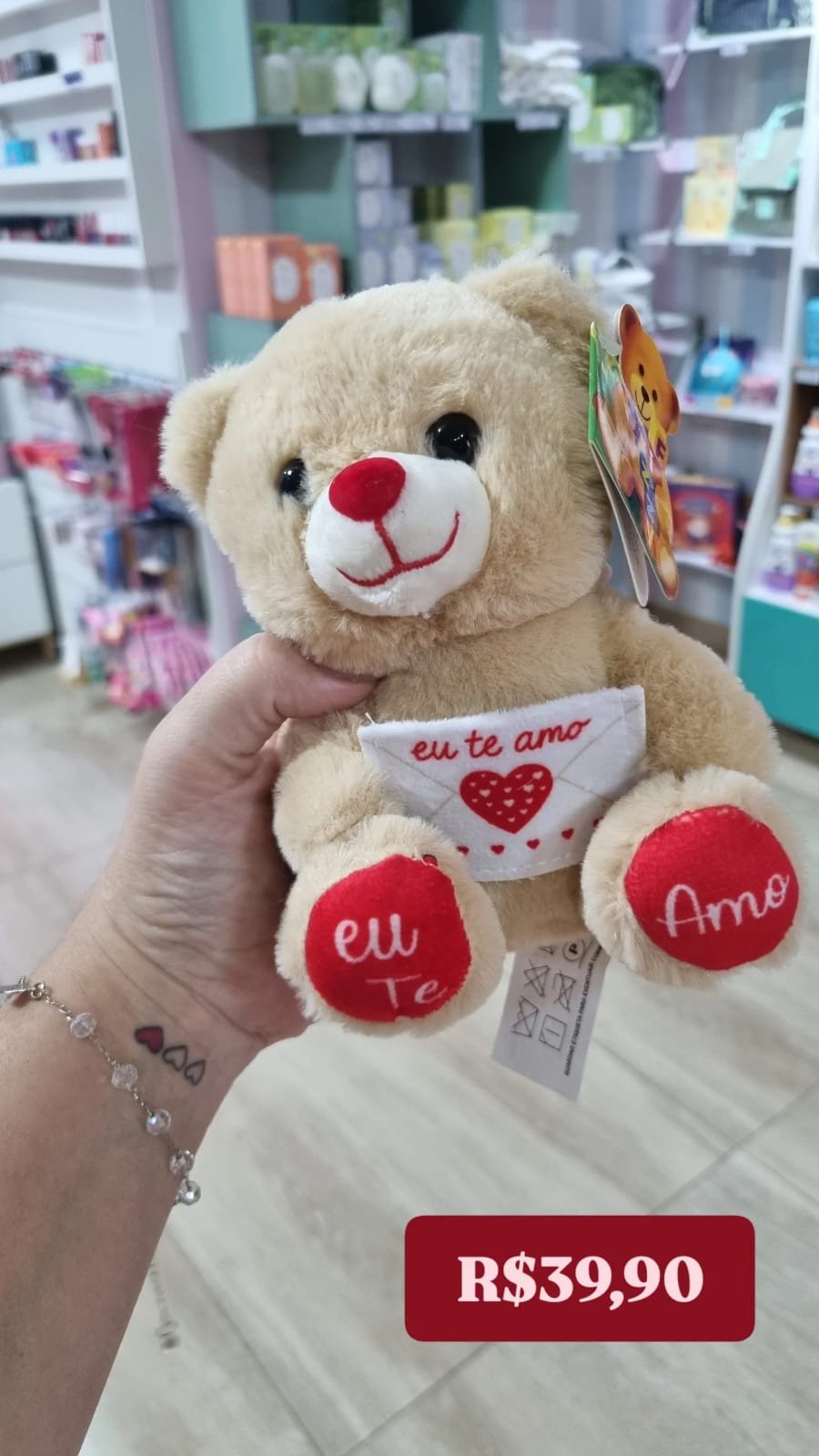 PELÚCIA URSINHO CARTEIRO: CARTINHA DE AMOR