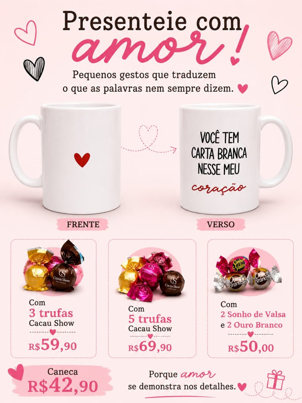 CANECA VOCÊ TEM CARTA BRANCA