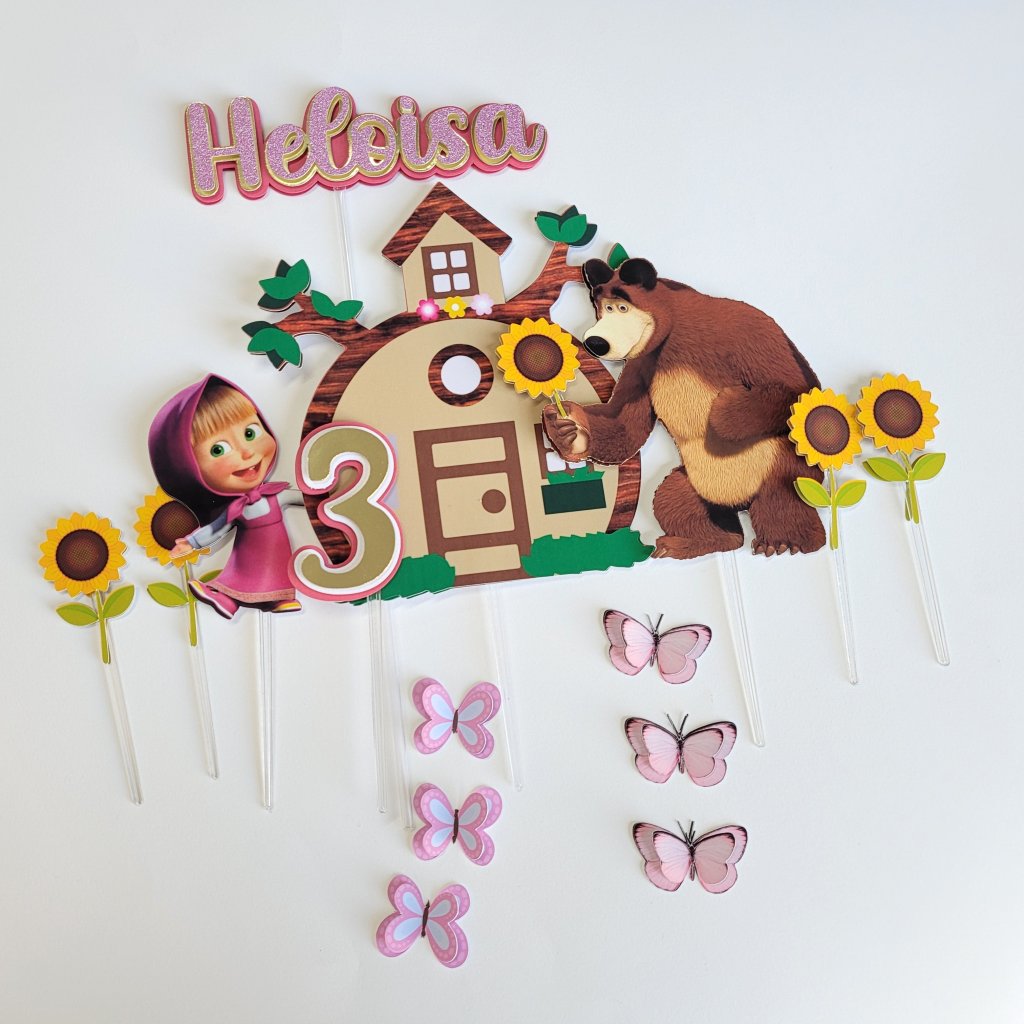 Topo de Bolo - Masha e o Urso