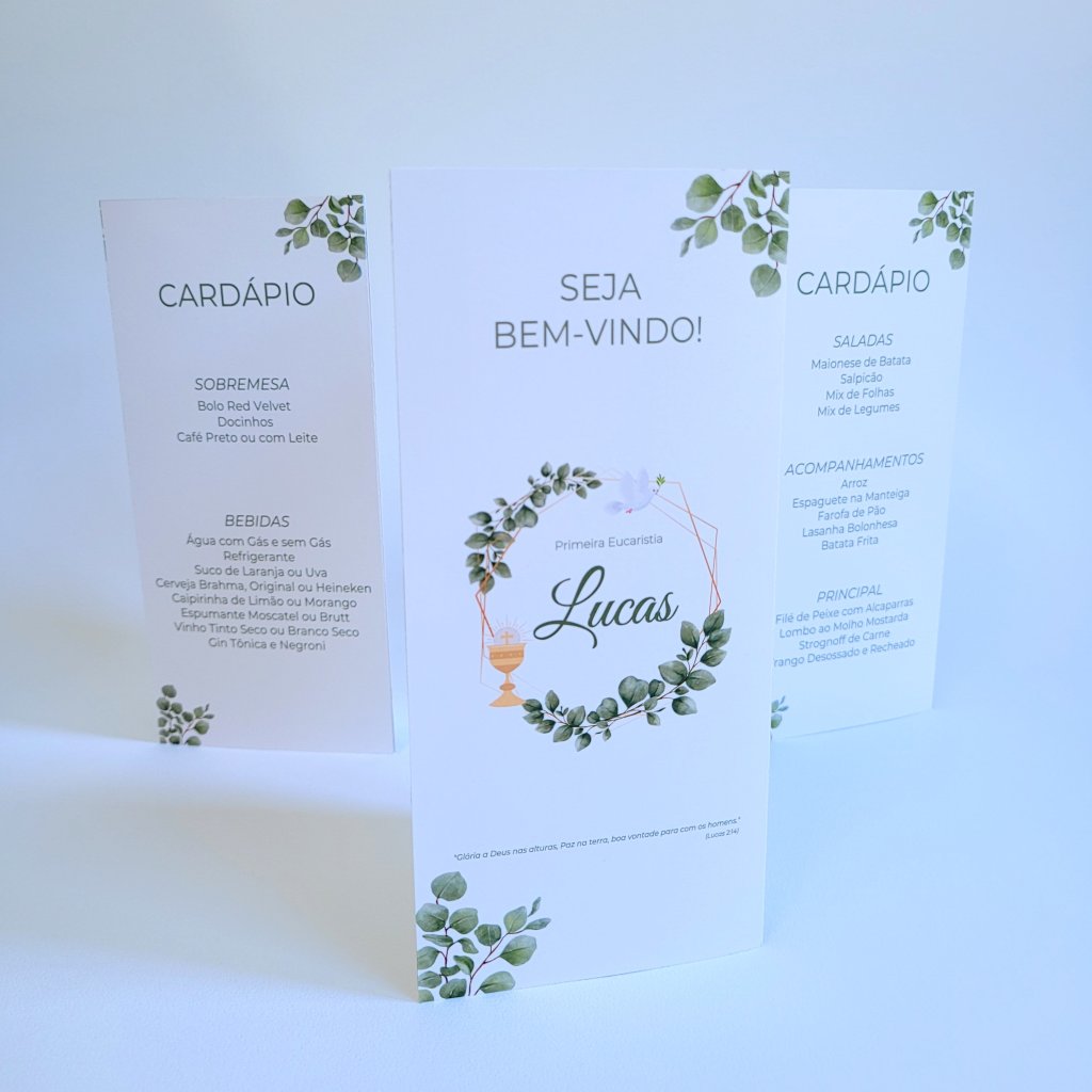 Cartão / Cardápio Triangular de Mesa