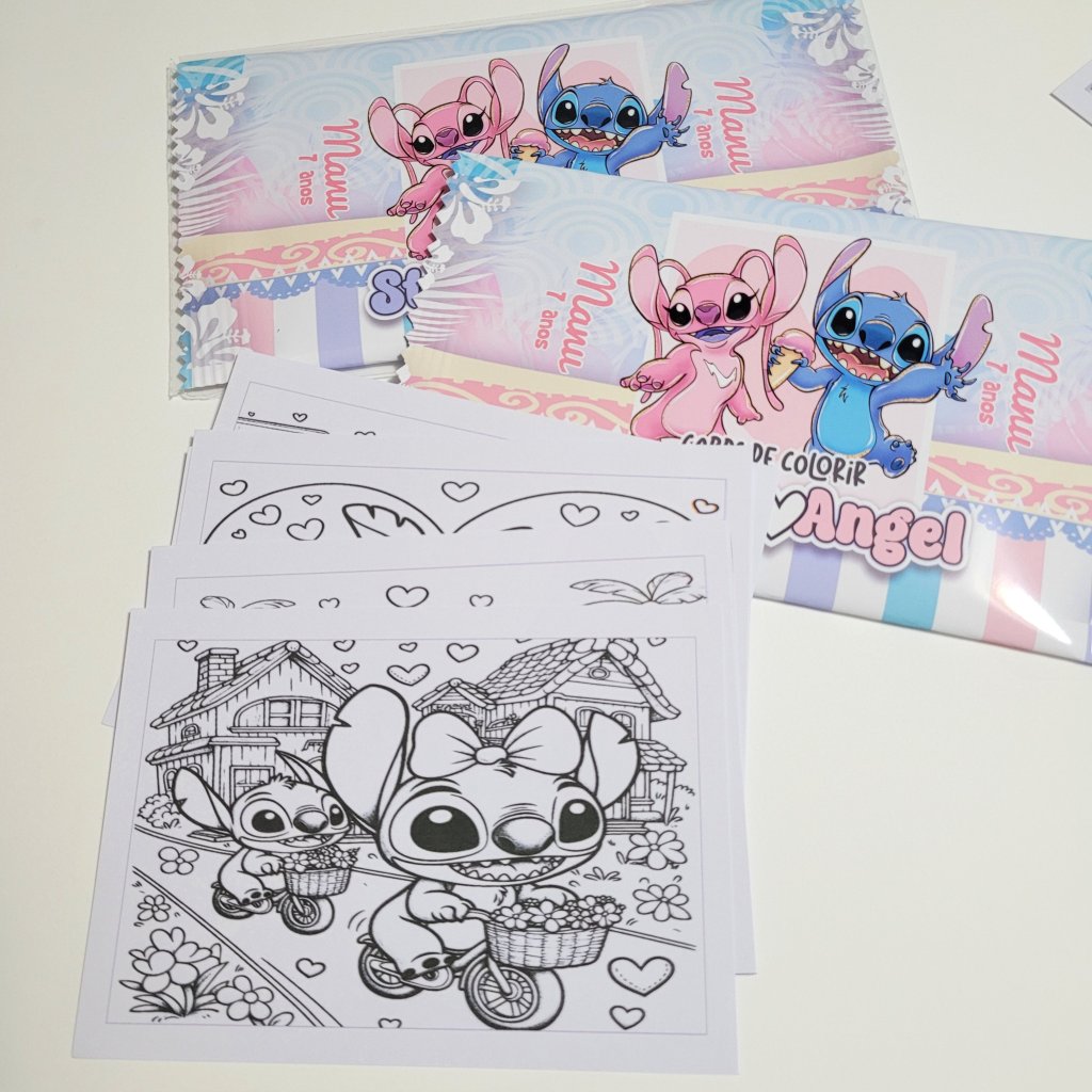 Cards de Colorir - Stitch