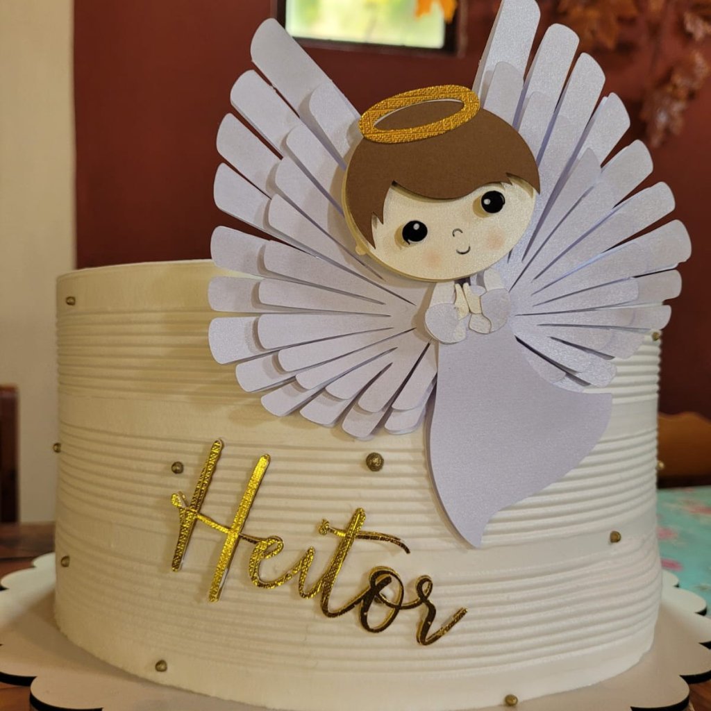 Topo de Bolo - Batizado Anjinho