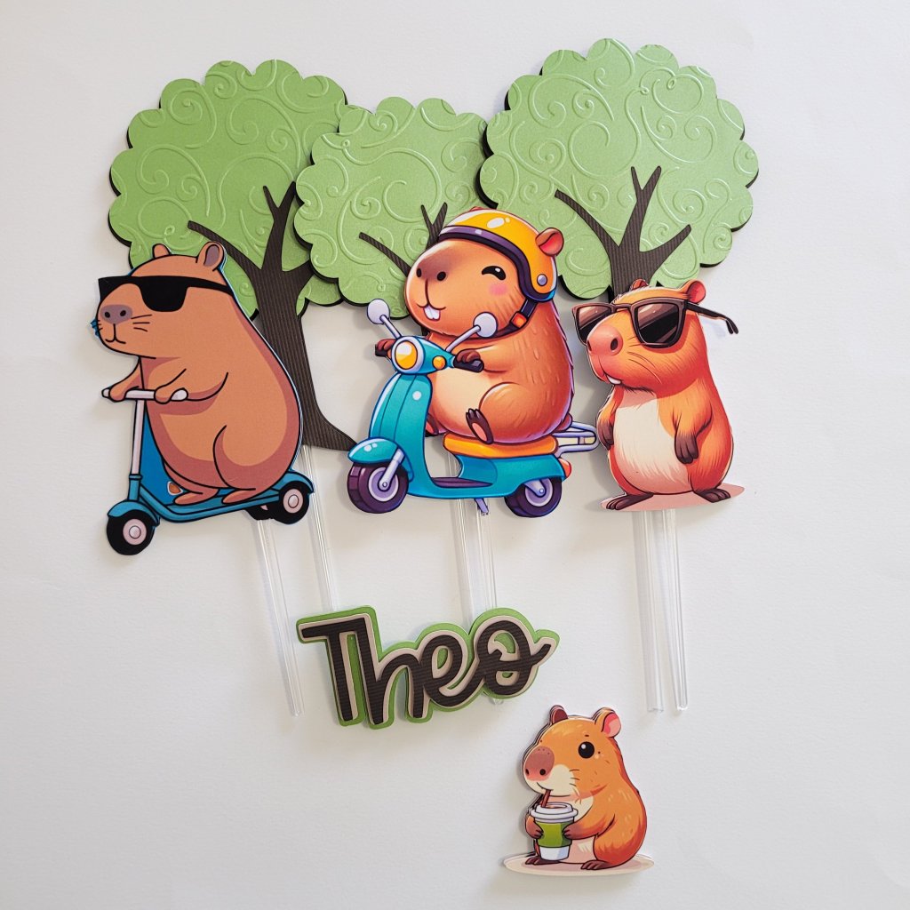 Topo de Bolo Capivara Menino