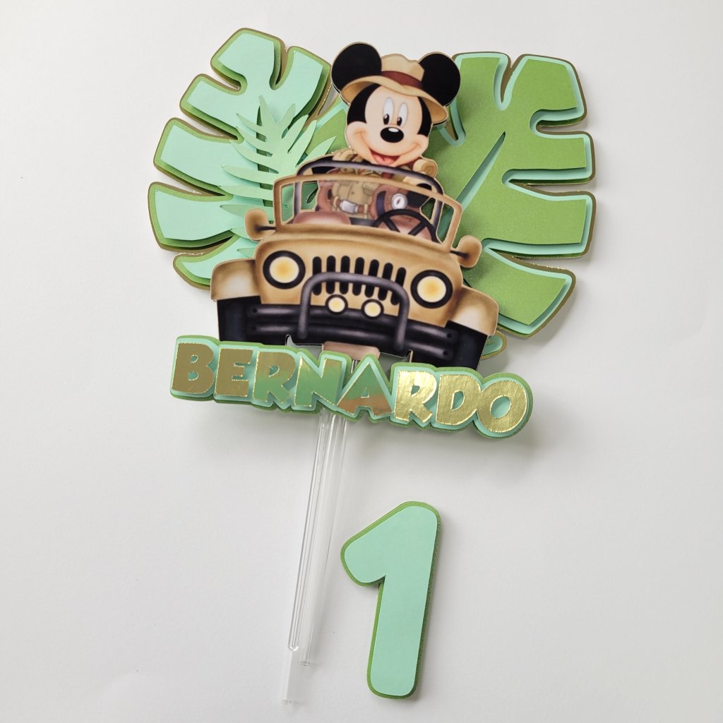 Topo de Bolo Mickey Safari