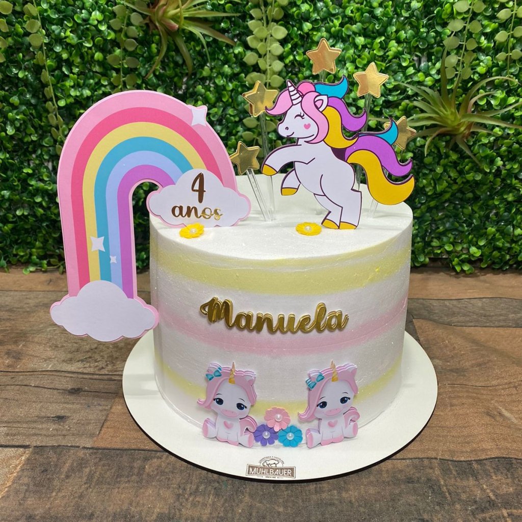 Topo de Bolo Unicórnios