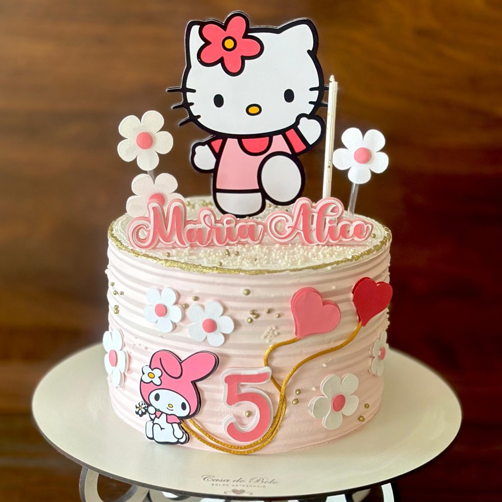 Topo de Bolo Hello Kitty