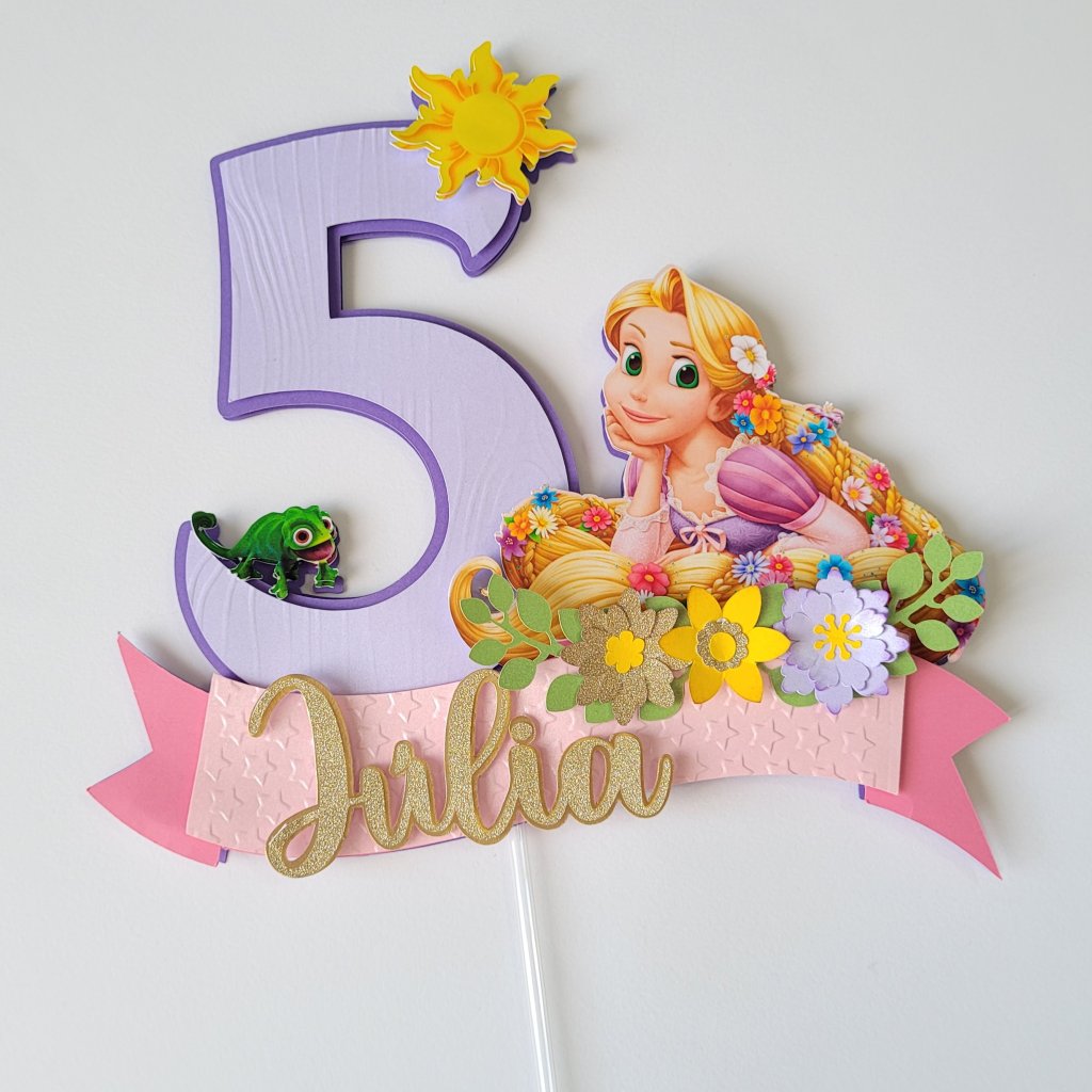 Topo de Bolo Rapunzel