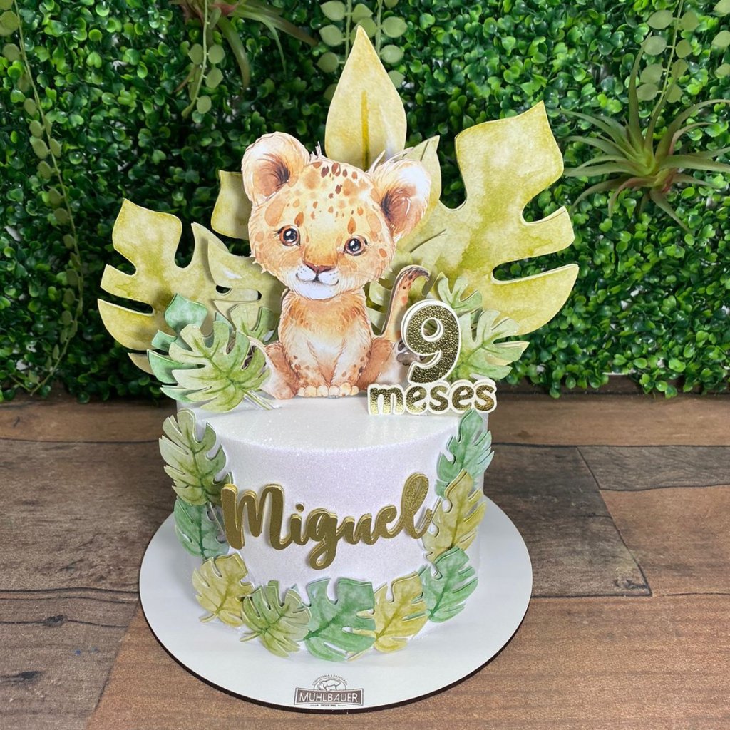 Topo de Bolo Mesversário Safari Menino
