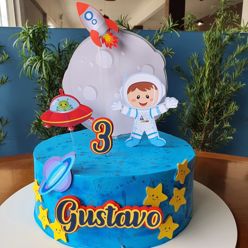 Topo de Bolo Astronauta