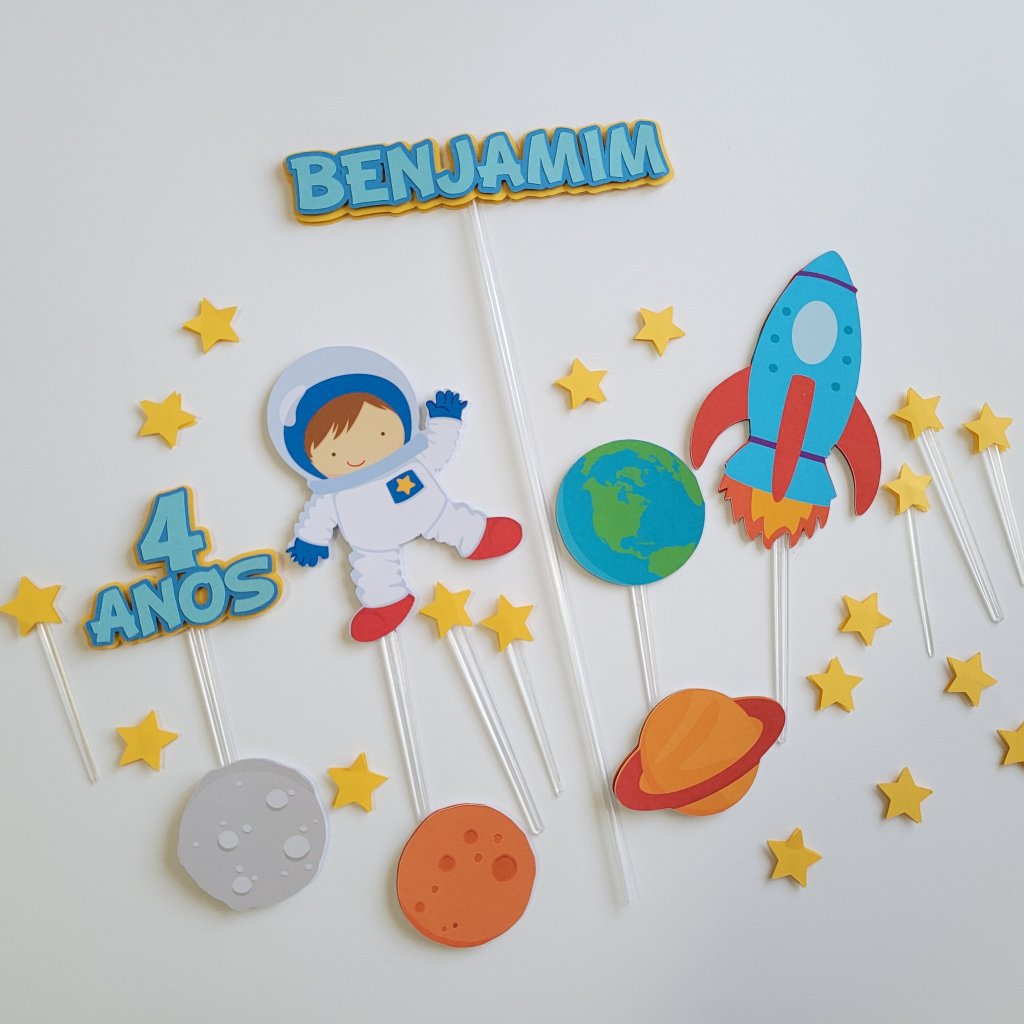 Topo de Bolo Astronauta
