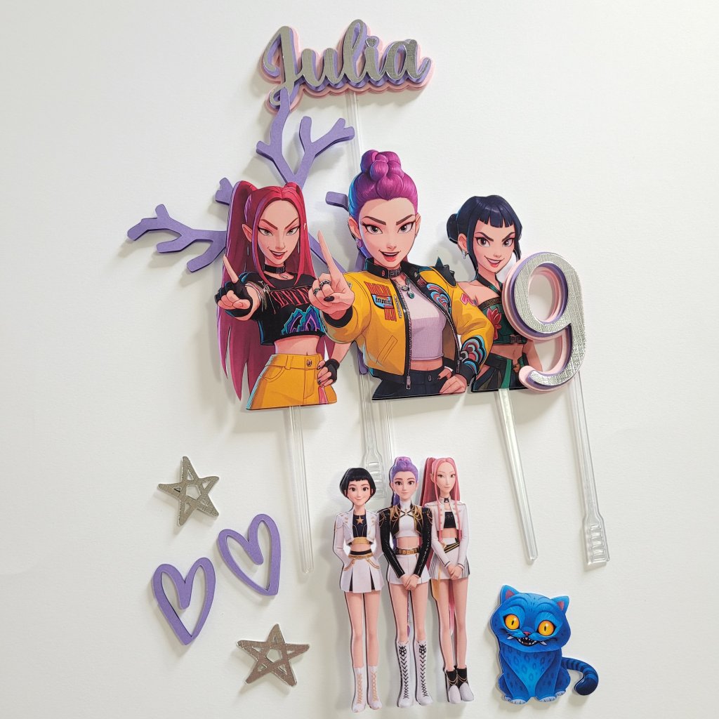 Topo de Bolo Guerreiras do Kpop