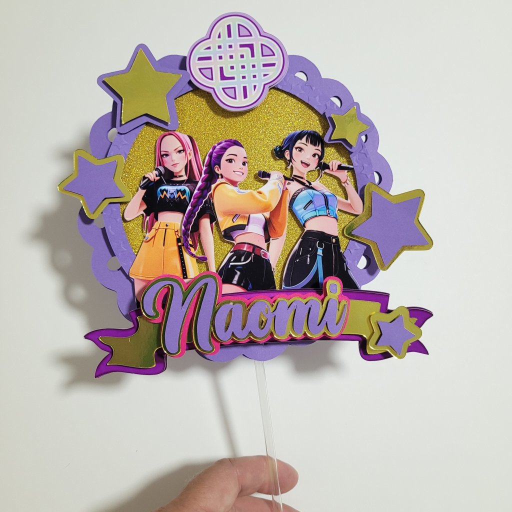 Topo de Bolo Guerreiras do Kpop