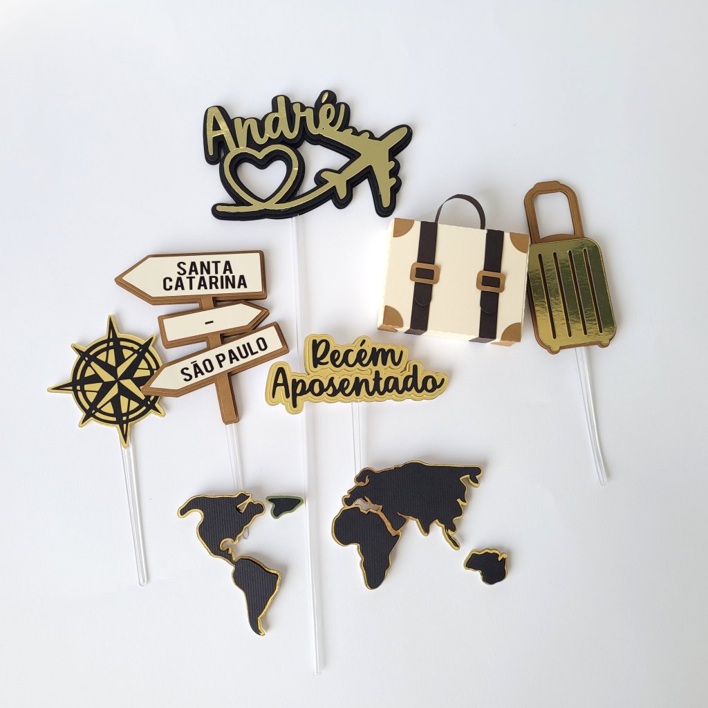 Topo de Bolo Viagens / Intercâmbio