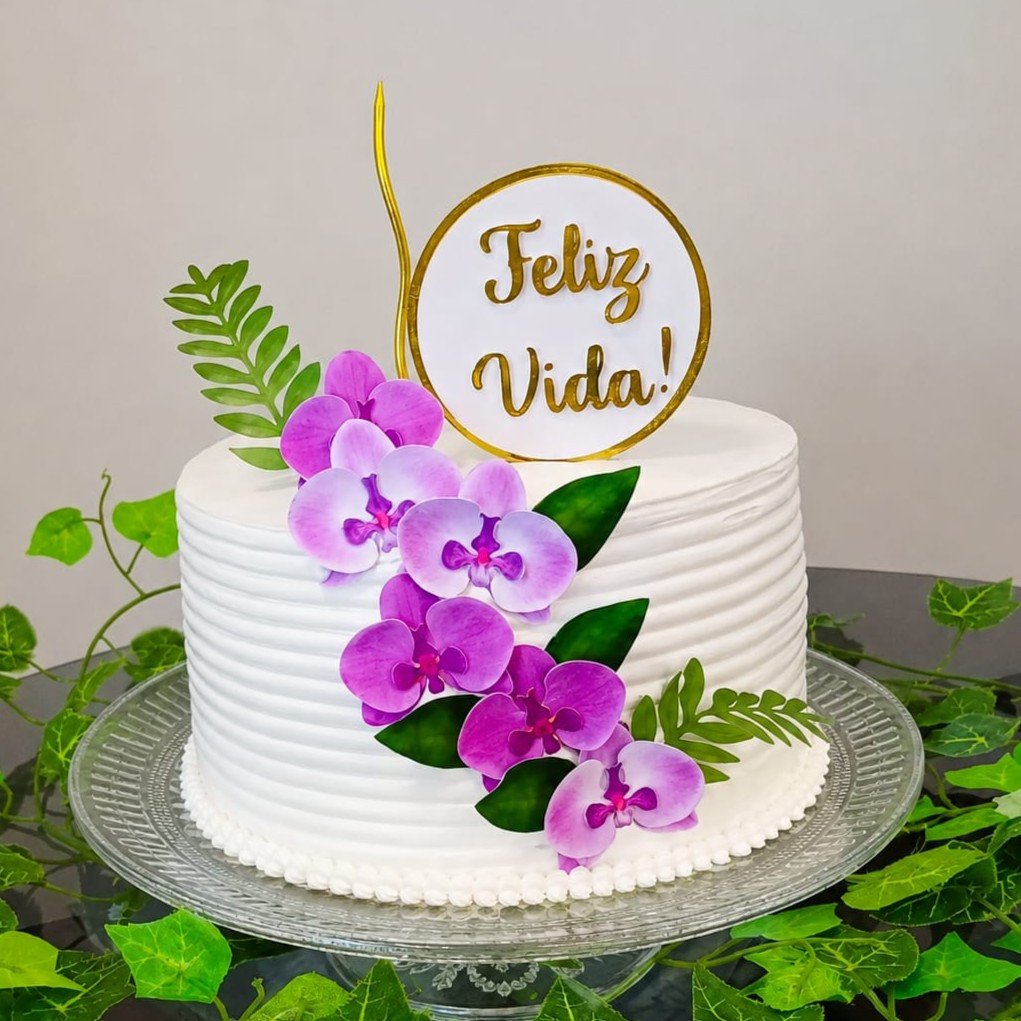Topo de Bolo Orquídeas